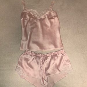 Pink 2 Piece Silk Nighty
